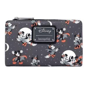 4420 Disney Mickey and Minnie Mouse All Over Print Halloween Flap Wallet